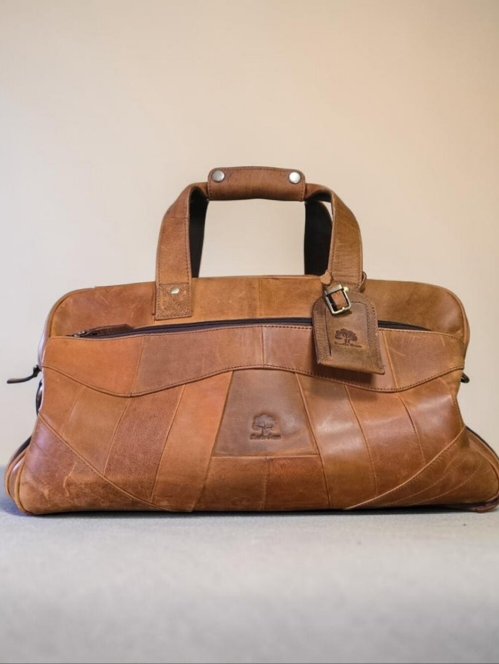 New Rustic Town Brown Leather Duffel Travel Bag Weekender